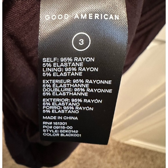 Good American Ruched square-neck stretch-rayon maxi dress Lg & Medium in black - Picture 15 of 16